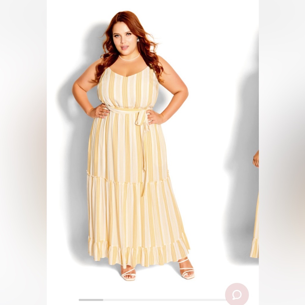 City Chic CCX Plus Size Striped Sundress Maxi Dress